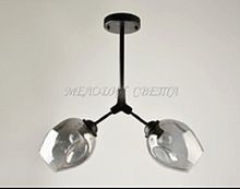 Люстра потолочная двухрожковая Мелодия Света E27 Черная картинка 